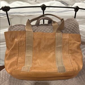 Tan Leather Tote Bag